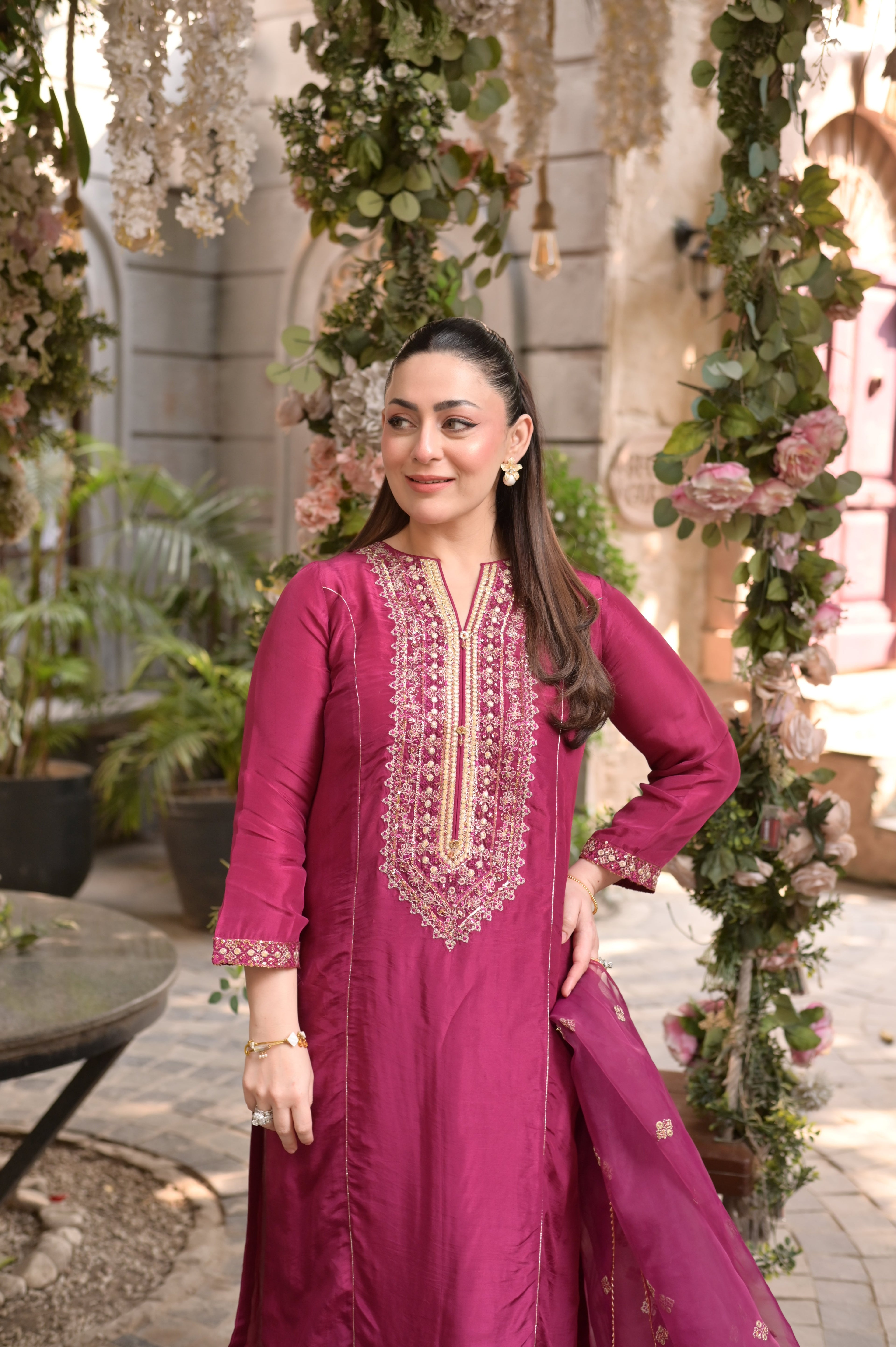 3 Piece - Premium Pure Sheesha Silk Embroidered Suit LFP1147