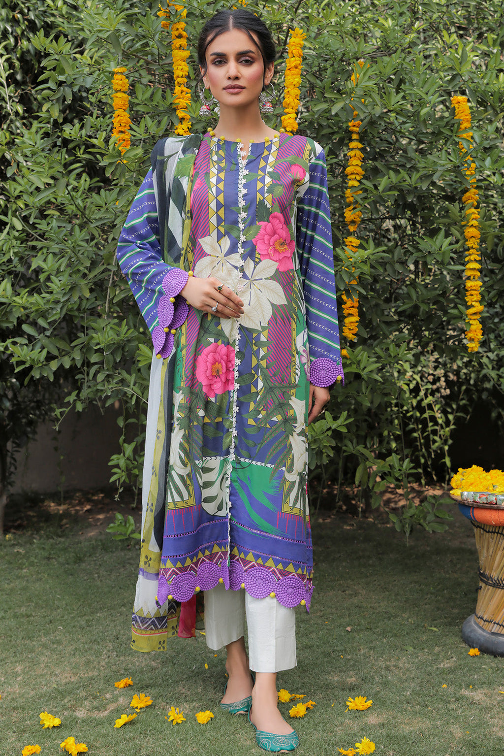3 Piece - Digital Printed Lawn Suit U0429A (S0)