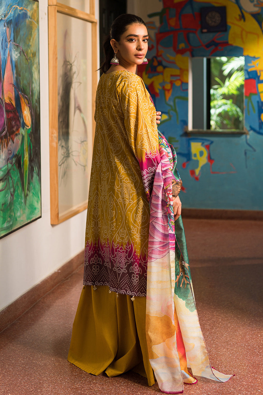 3 Piece - Embroidered Digital Printed Lawn Suit U0763