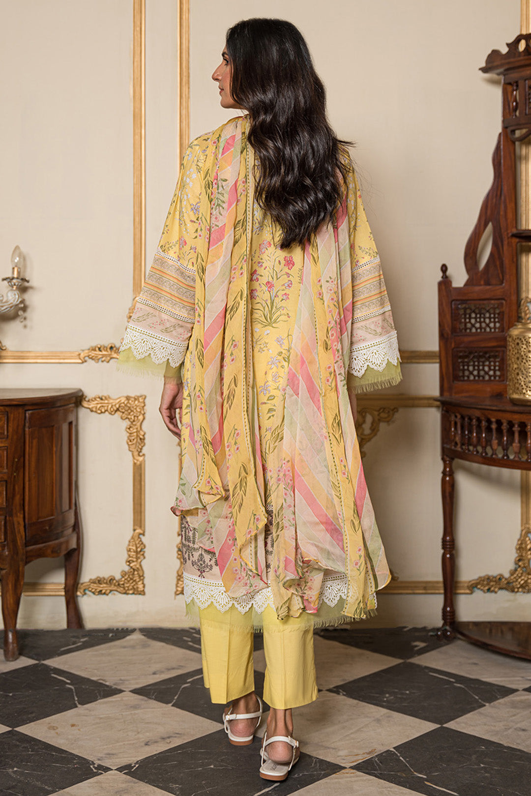 3 Piece - Digital Printed Cotton Cambric Suit U0839A