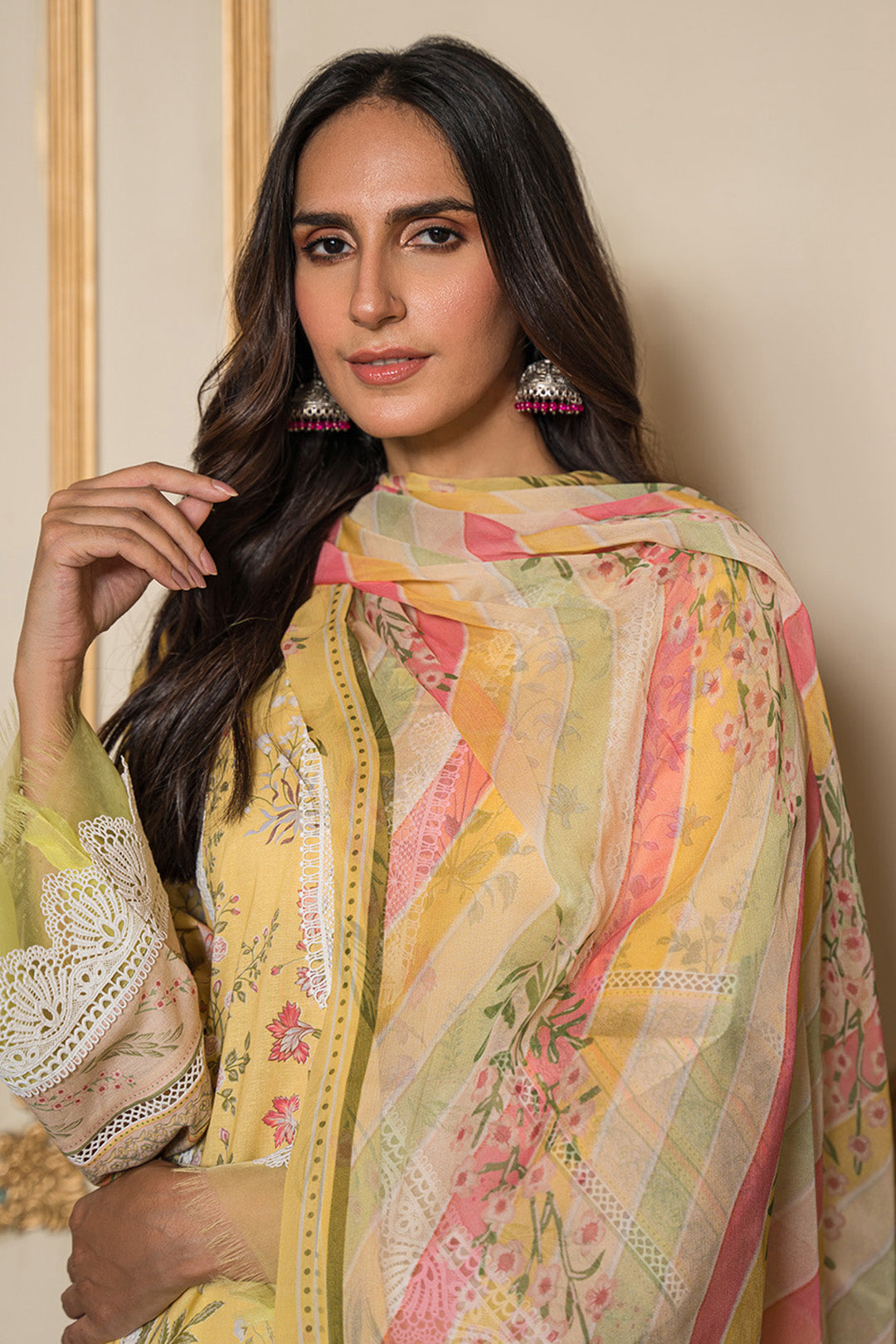 3 Piece - Digital Printed Cotton Cambric Suit U0839A