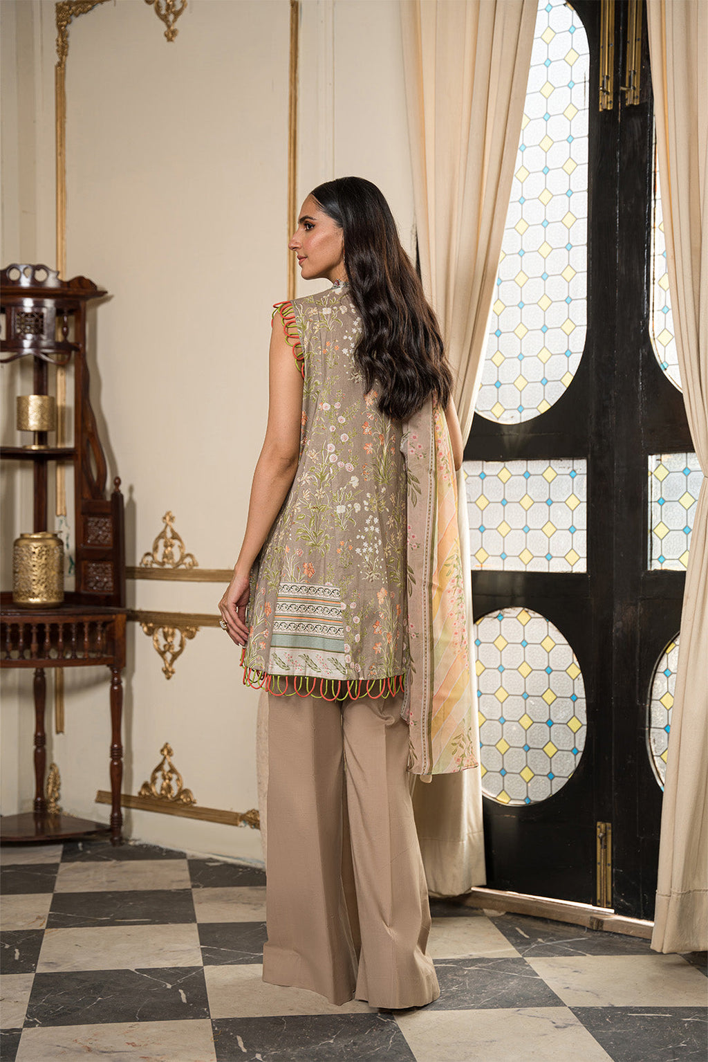 3 Piece - Digital Printed Cotton Cambric Suit U0839 (SO)