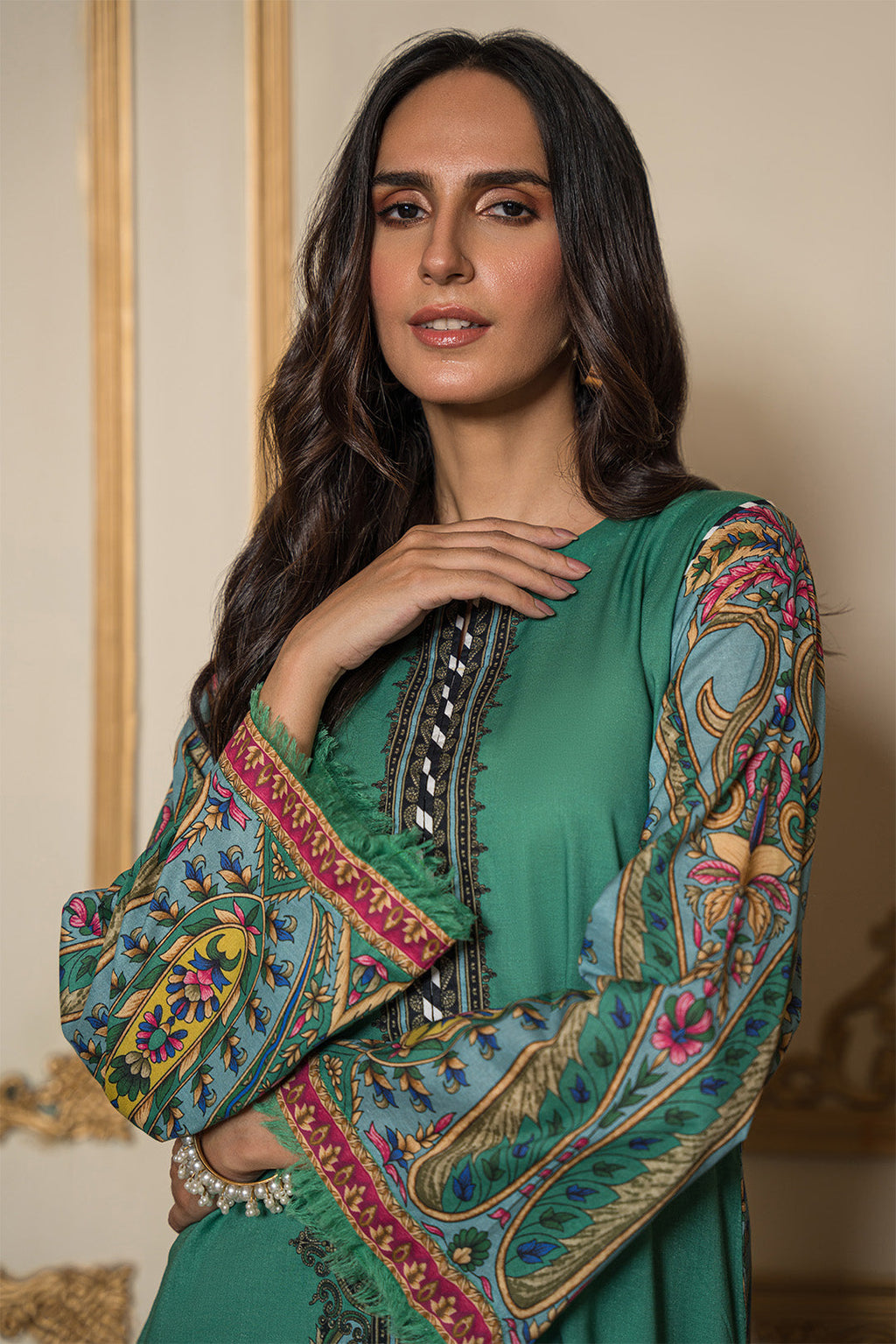 2 Piece - Digital Printed Cotton Cambric Suit U0842A