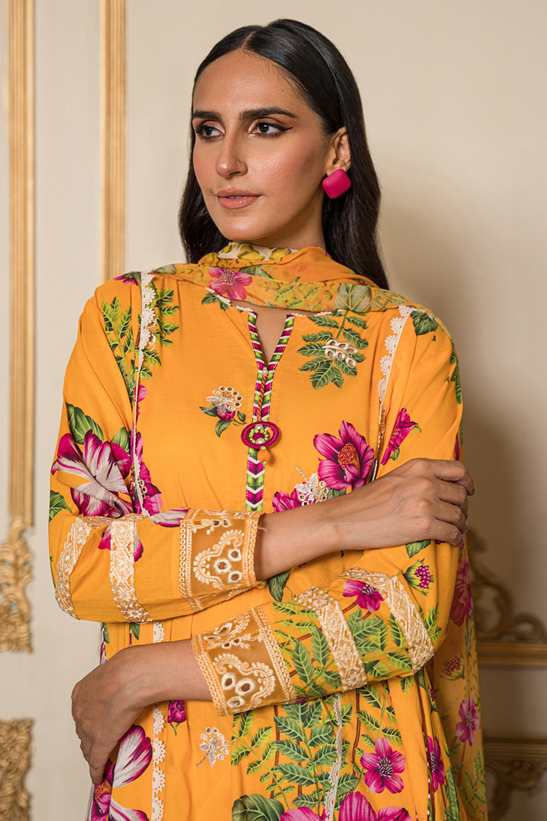 3 Piece - Digital Printed Cotton Cambric Suit U0850 (SO)