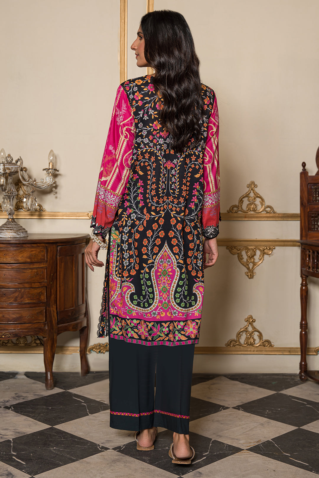 2 Piece - Embroidered Digital Printed Cotton Cambric Suit USP0860 (SO)