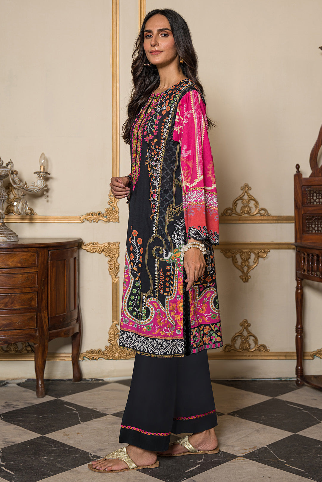 2 Piece - Embroidered Digital Printed Cotton Cambric Suit USP0860 (SO)