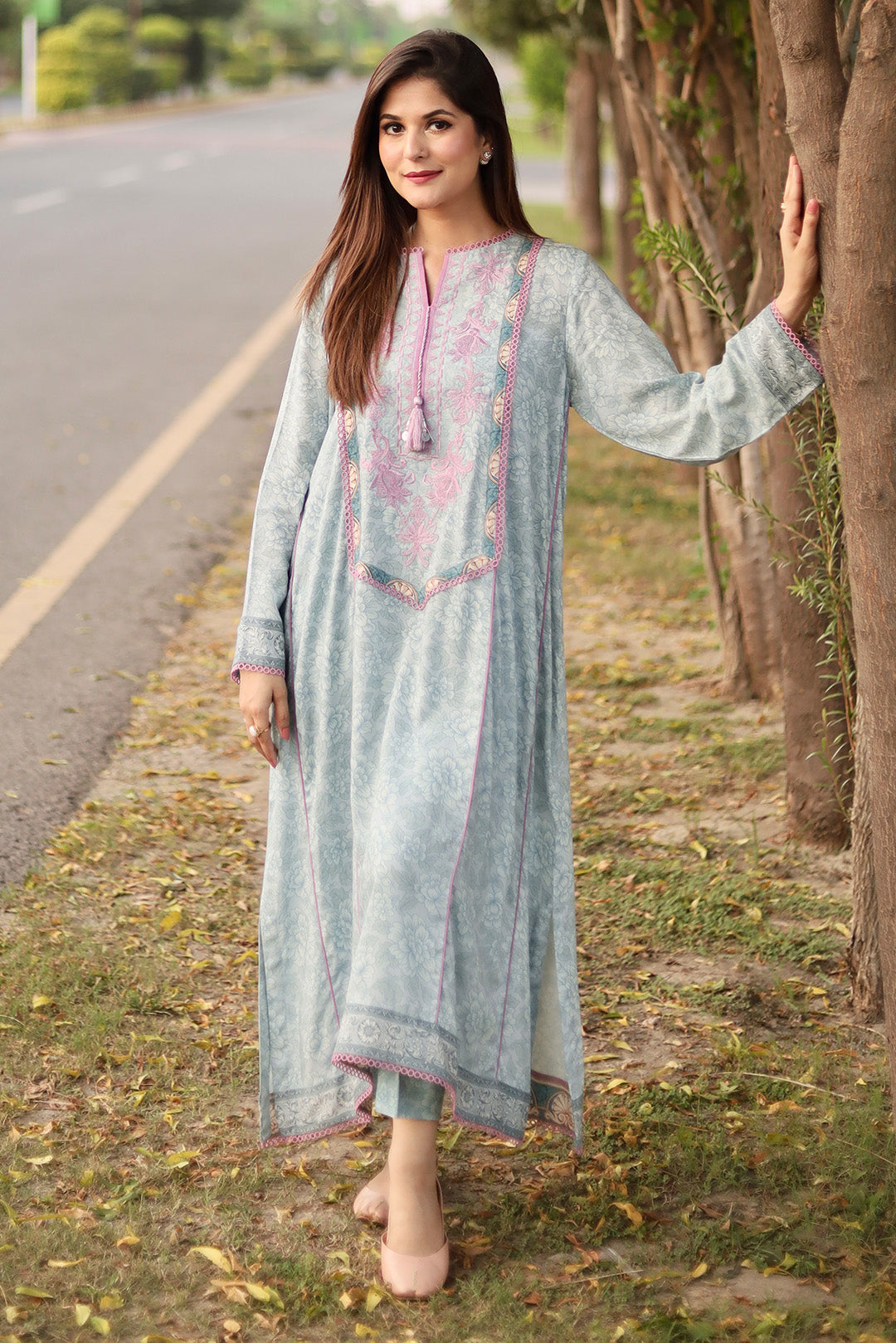 2 Piece - Digital Printed Linen Suit U0862