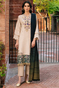 3 Piece - Shiffli Embroidered Textured Linen Suit U0966 (SO)