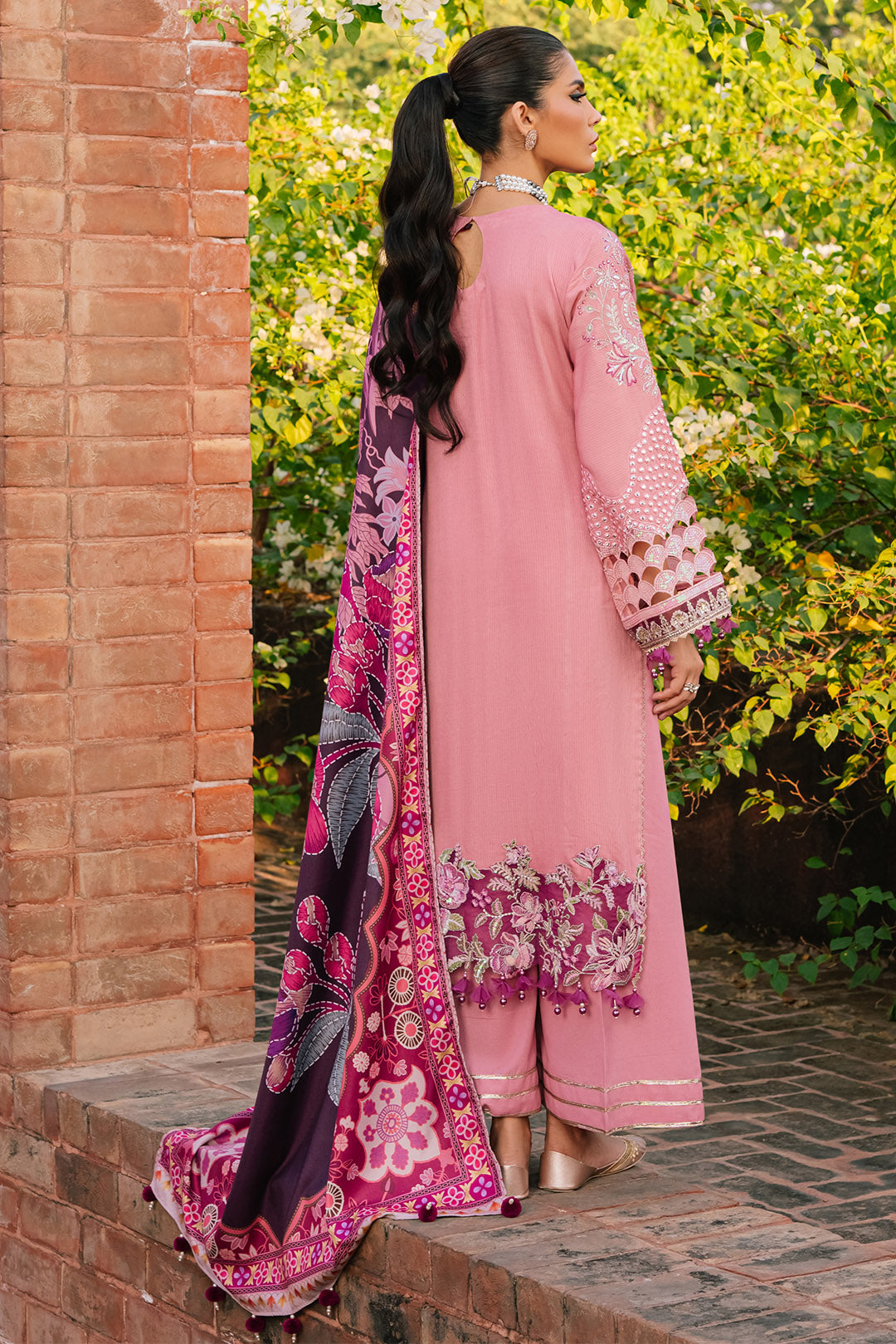3 Piece -Embroidered Karandi Suit U0969