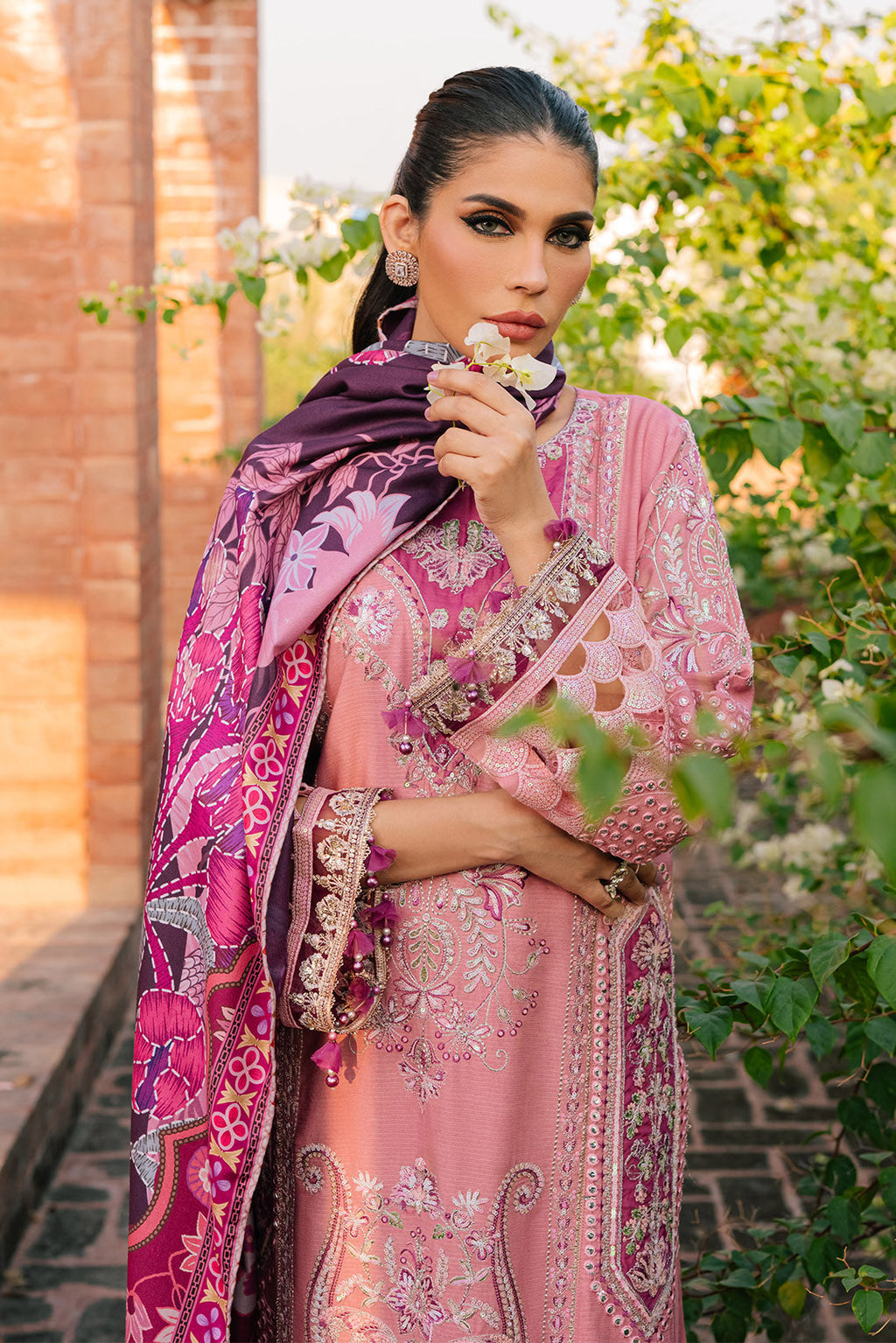 3 Piece -Embroidered Karandi Suit U0969