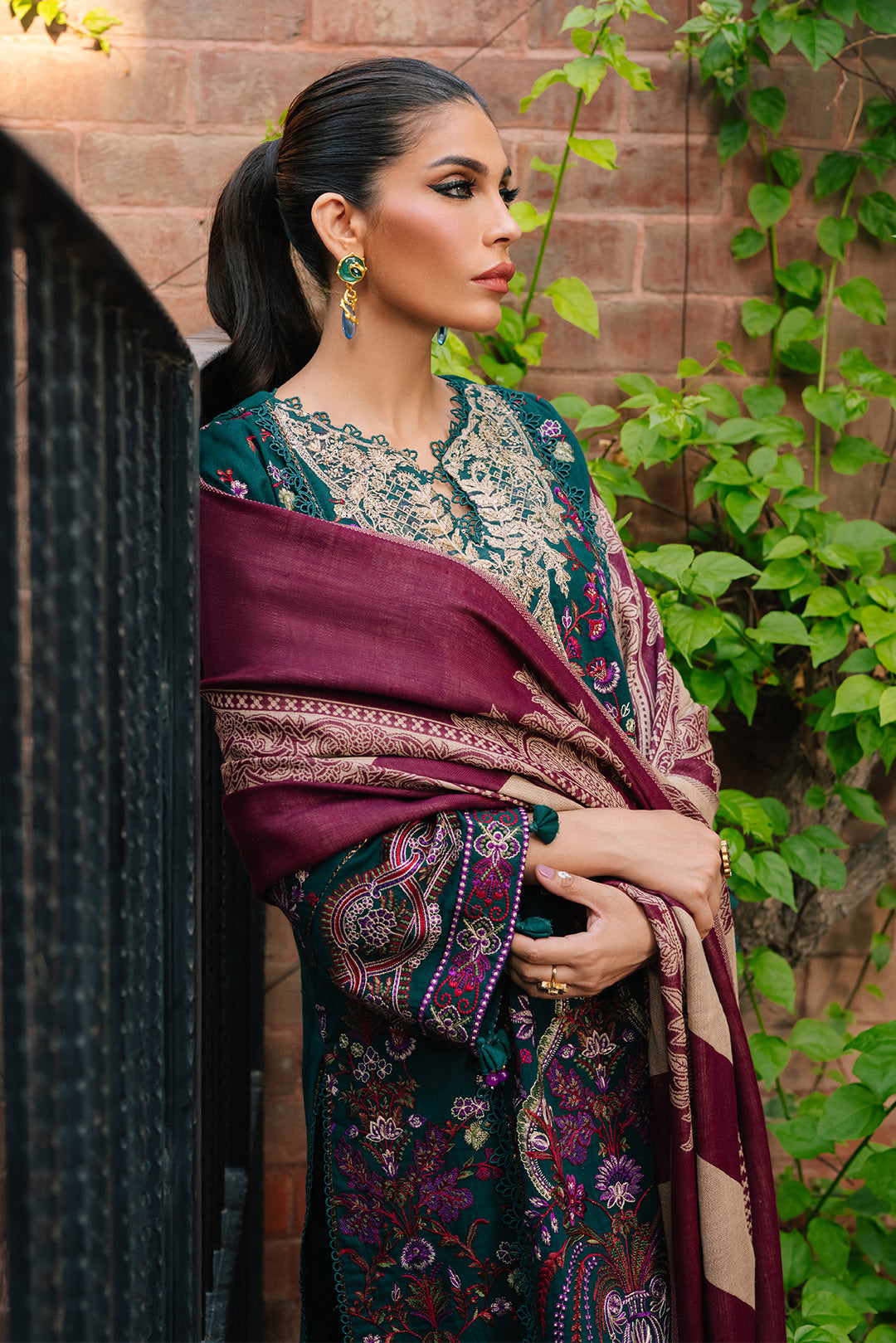 3 Piece -Embroidered Slub Khaddar Suit U0970 (SO)