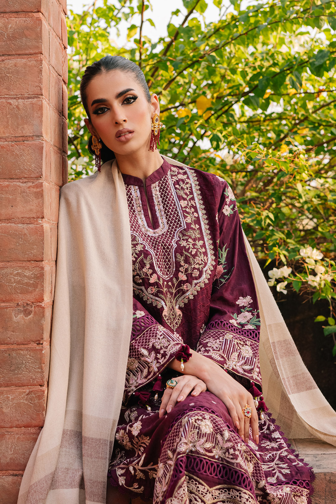 3 Piece -Embroidered Viscose Jacquard Suit U1014 (SO)