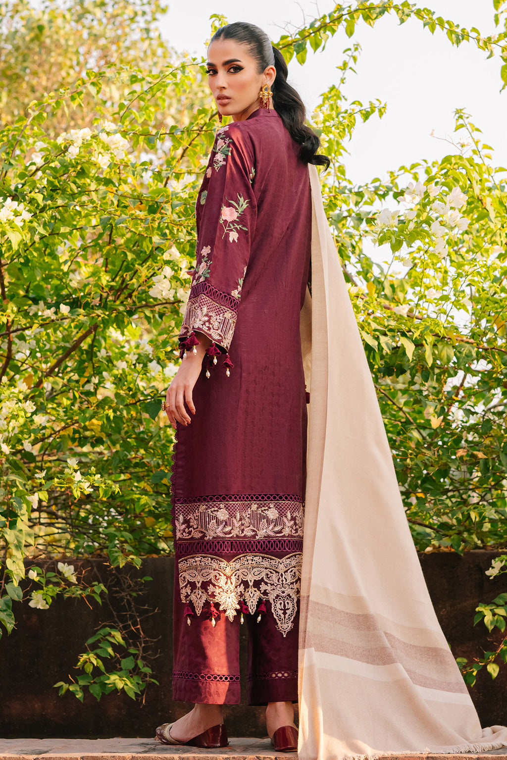 3 Piece -Embroidered Viscose Jacquard Suit U1014 (SO)