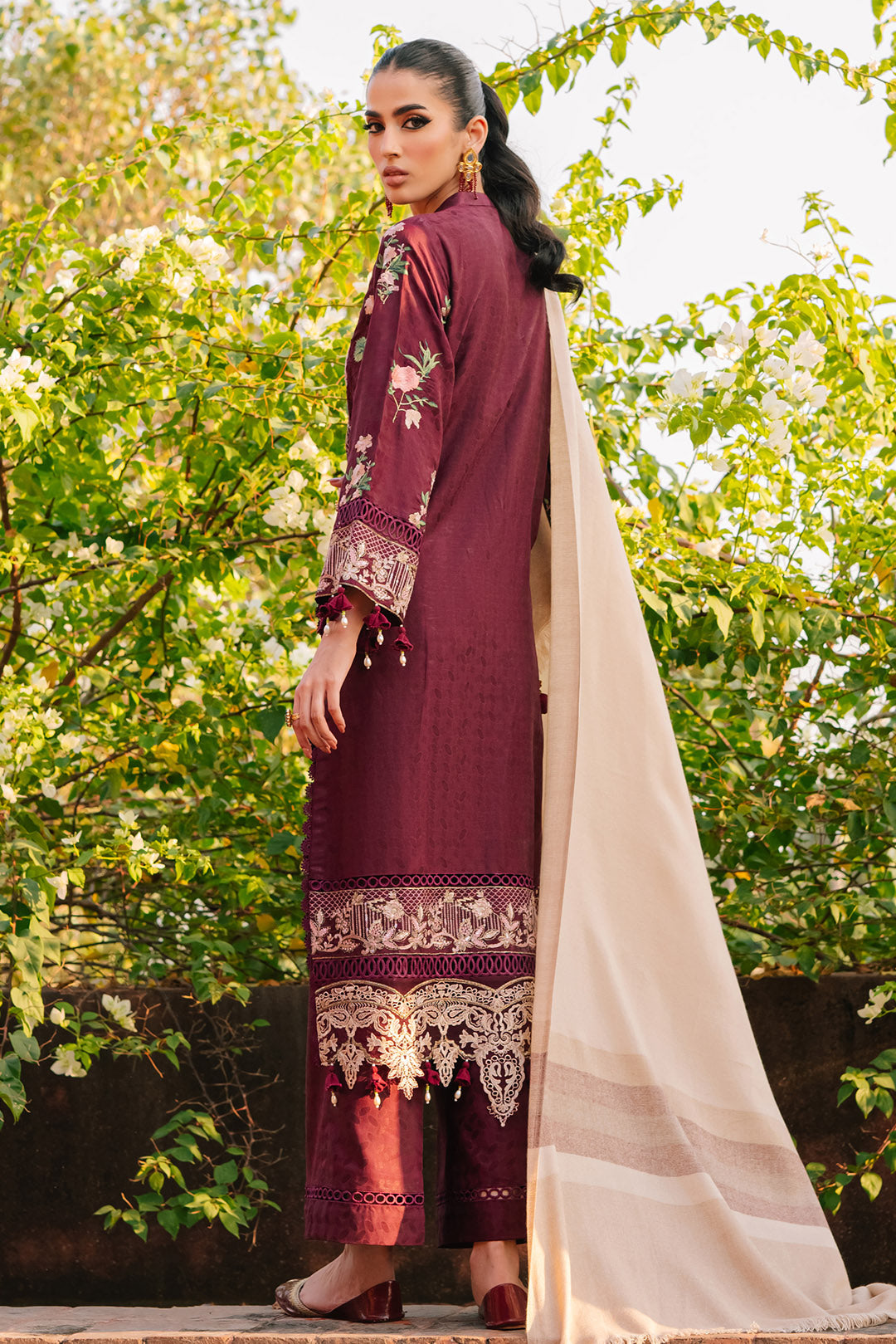 3 Piece -Embroidered Viscose Jacquard Suit U1014 (SO)