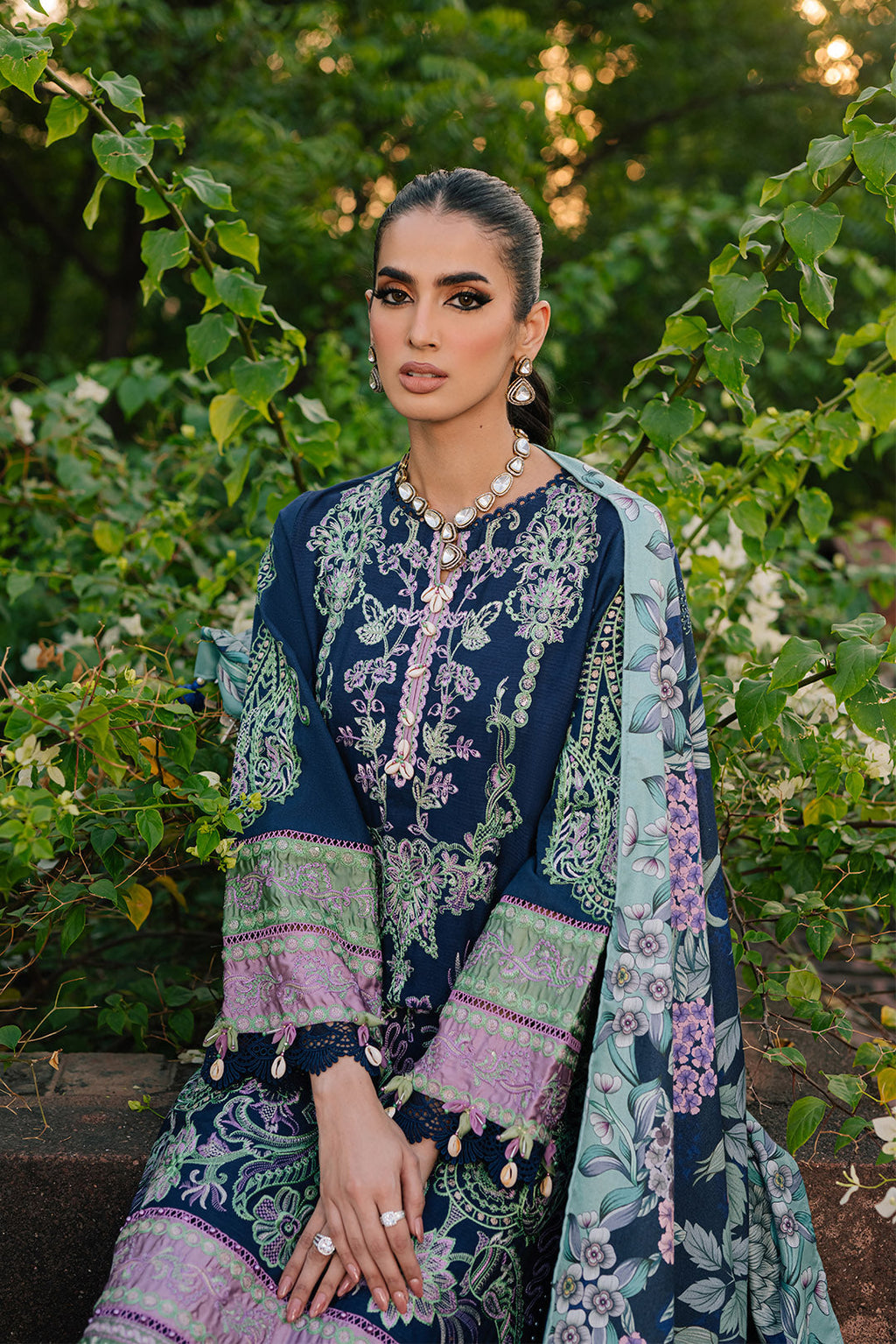 3 Piece -Embroidered Khaddar Suit U1015